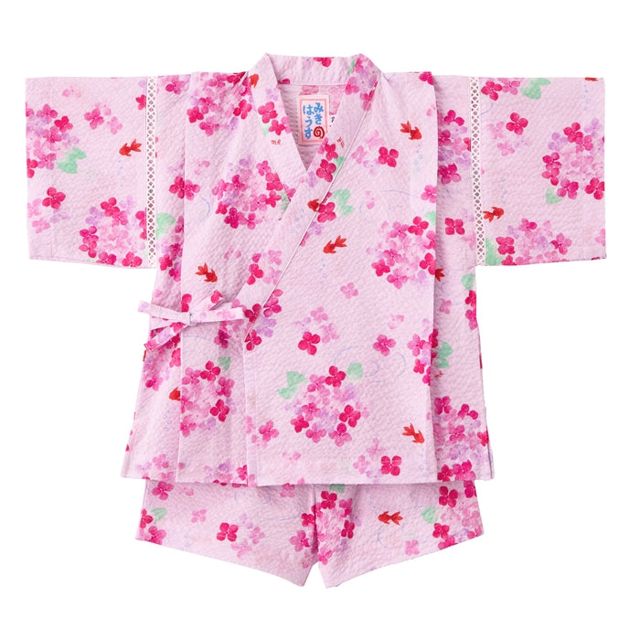 【日本製】MIKI HOUSE 繡球花 甚平套裝 泡泡縐布 夏日祭典 2色