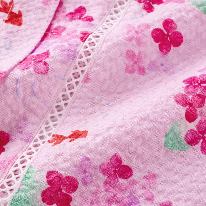 【日本製】MIKI HOUSE 繡球花 甚平套裝 泡泡縐布 夏日祭典 2色