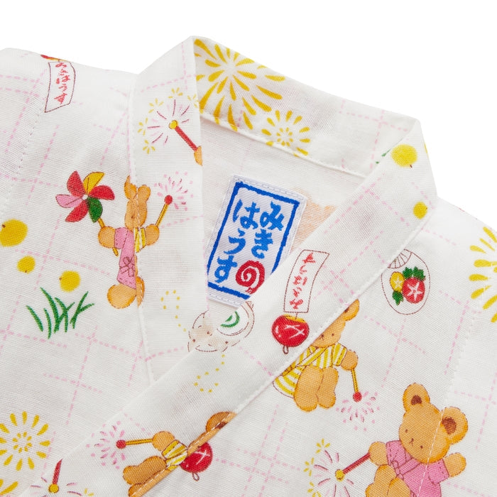 【日本製】MIKI HOUSE 日本夏日 小熊圖案 甚平套裝 雙層紗布 2色