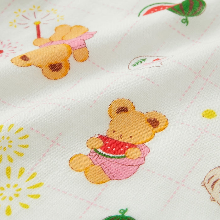 【日本製】MIKI HOUSE 日本夏日 小熊圖案 甚平套裝 雙層紗布 2色