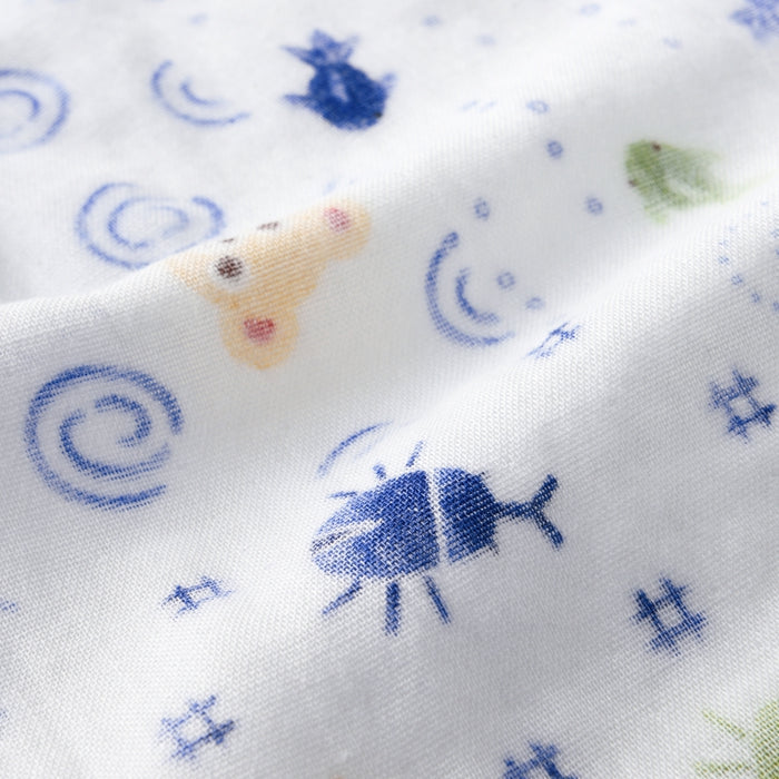 【日本製】MIKI HOUSE 拼布圖案 Puchi 甚平套裝 雙層紗布 白色