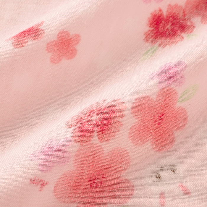【日本製】MIKI HOUSE 花花 Usako 嬰兒甚平連身衣 雙層紗布 粉紅色