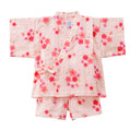 【日本製】MIKI HOUSE 花花 Usako 甚平套裝 雙層紗布 粉紅色