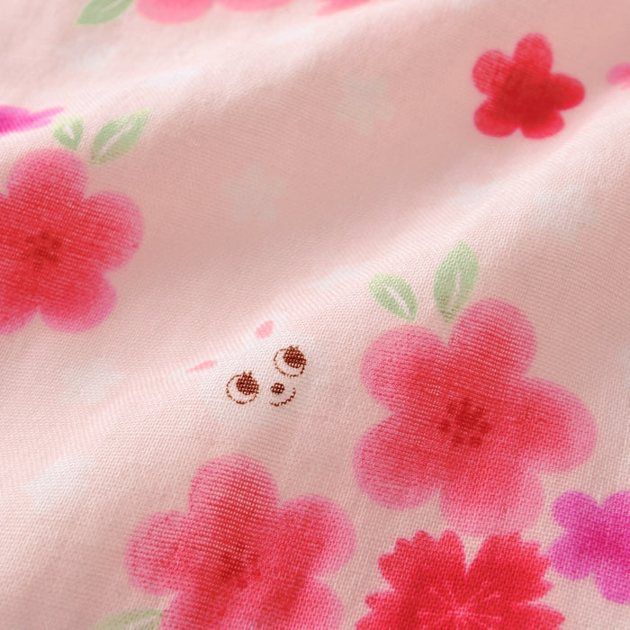【日本製】MIKI HOUSE 花花 Usako 甚平套裝 雙層紗布 粉紅色
