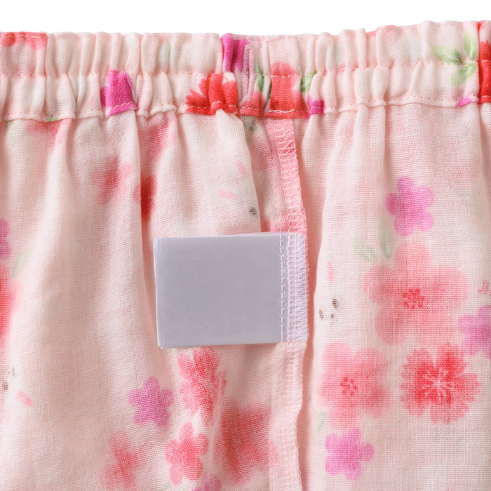 【日本製】MIKI HOUSE 花花 Usako 甚平套裝 雙層紗布 粉紅色