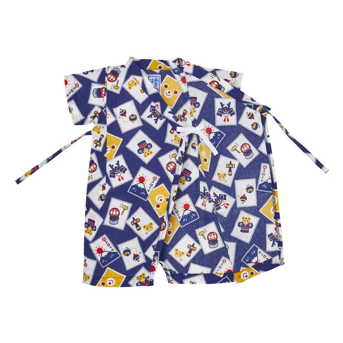 【日本製】MIKI HOUSE Puchi & Usako 紙牌圖案 嬰兒甚平連身衣 2色
