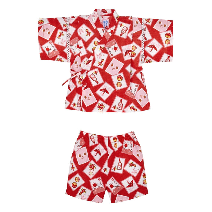 【日本製】MIKI HOUSE Puchi & Usako 紙牌圖案 甚平套裝 夏日祭典 2色
