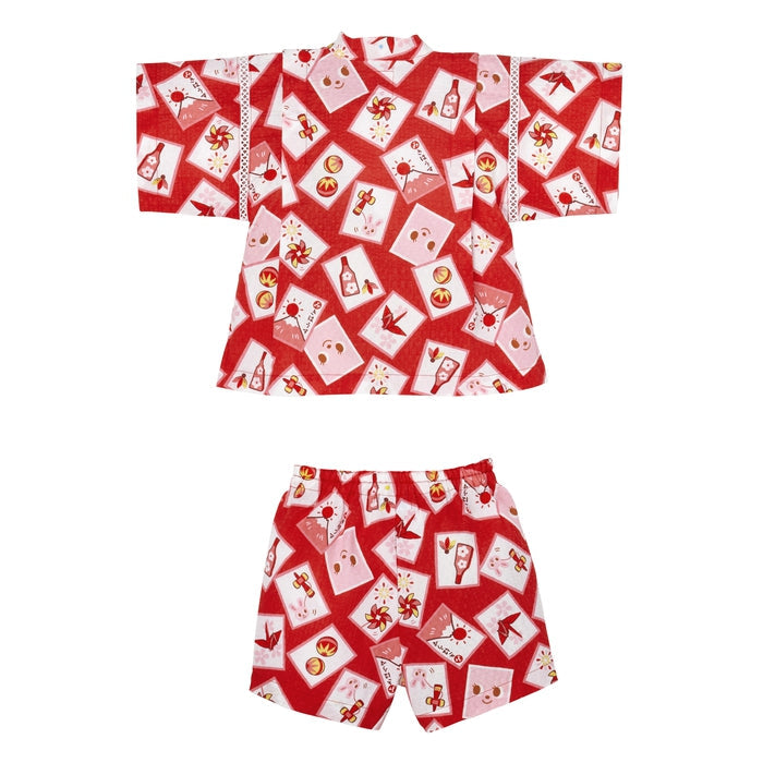 【日本製】MIKI HOUSE Puchi & Usako 紙牌圖案 甚平套裝 夏日祭典 2色