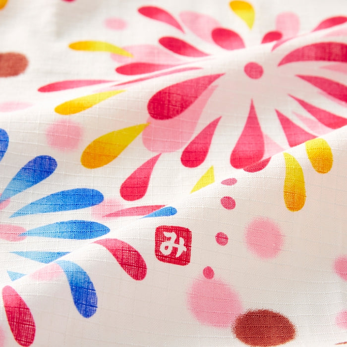 【日本製】MIKI HOUSE 煙花圖案 女童浴衣 紅梅織 可修改長度 2色