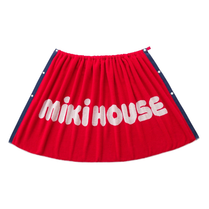 【日本製】MIKI HOUSE Logo 按扣 包身浴巾 沙灘毛巾 120×60cm 今治毛巾 UV CUT 紅色