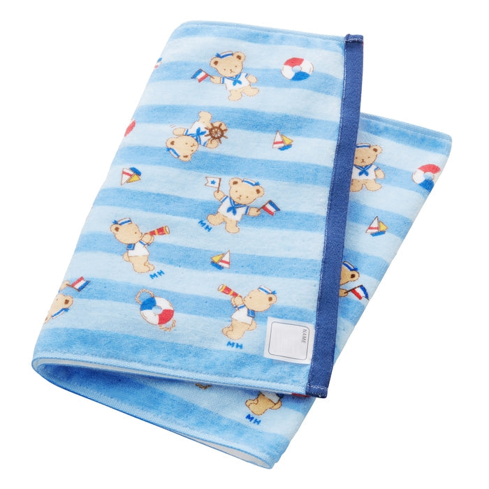 【日本製】MIKI HOUSE 小熊 剪絨 洗面毛巾 85×34cm 附姓名牌 2色