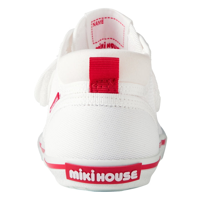 【日本製】MIKI HOUSE 簡約雙層網布 學行鞋 第二階段 固定彈性鞋帶 魔術貼 透氣BB鞋