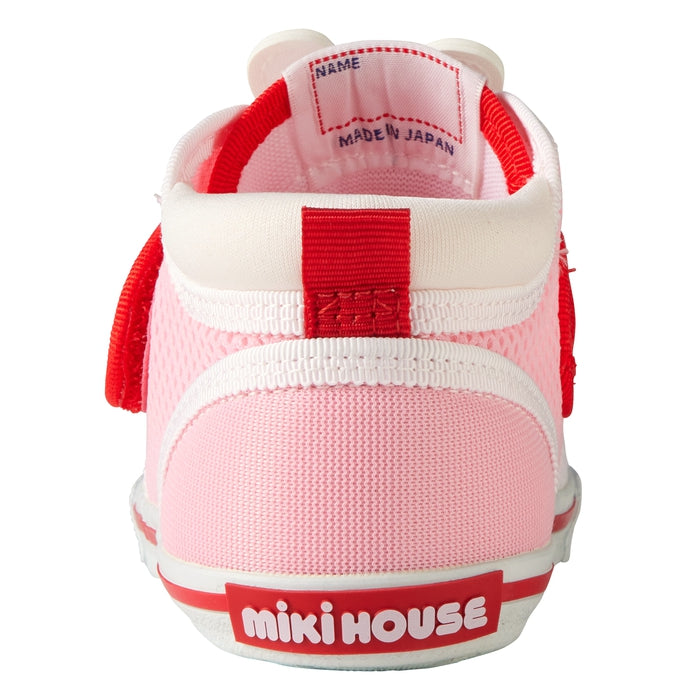 【日本製】MIKI HOUSE Pucchi小熊 Usako小兔 雙層網布第二階段學行鞋 透氣幼兒鞋 魔術貼