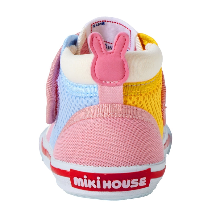 【日本製】MIKI HOUSE Usako小兔與好友 水果刺繡雙層網布第二階段學行鞋 夏日透氣BB鞋