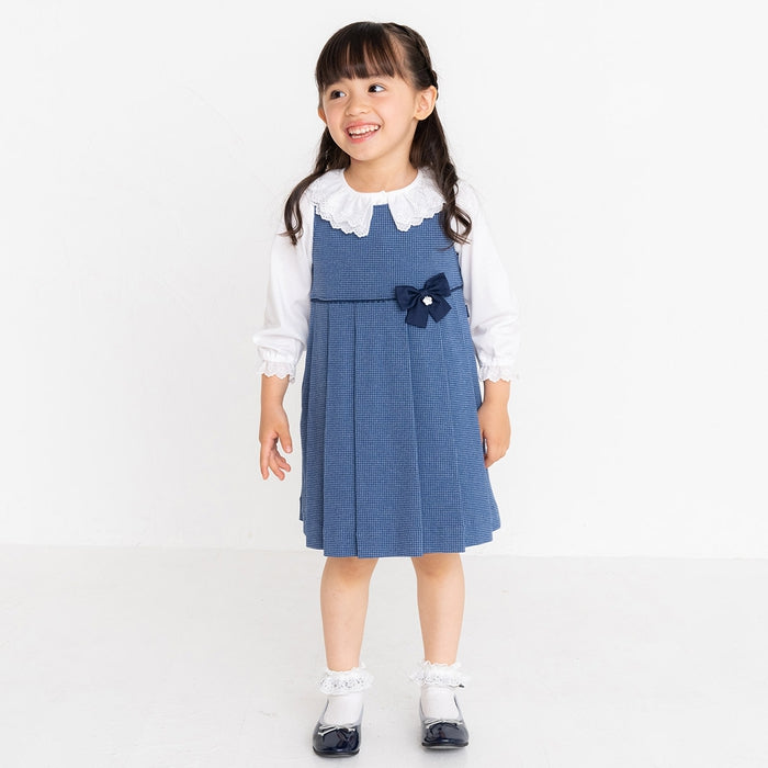 MIKI HOUSE 蕾絲腰 蝴蝶結 花飾 背心裙 女童