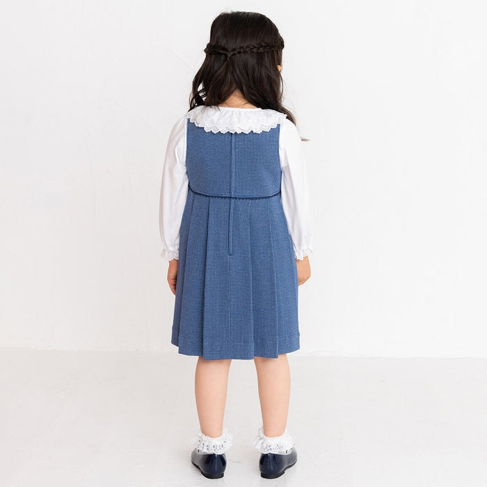 MIKI HOUSE 蕾絲腰 蝴蝶結 花飾 背心裙 女童