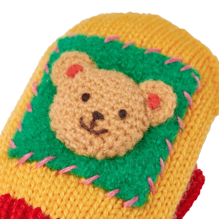 MIKI HOUSE Classic Bear 經典小熊 MH徽章 刺繡 兒童手襪 防跌掛繩 S／M 復古多色