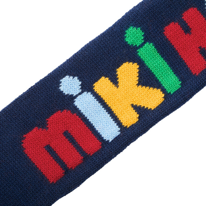 MIKI HOUSE 大Logo 毛毛球 兒童頸巾 親子款 背面固定環 冬季保暖 3色