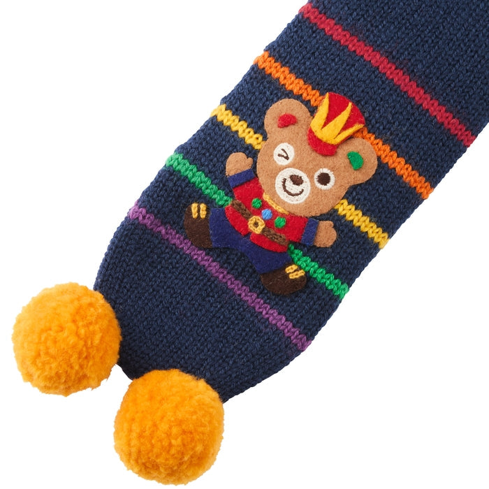 MIKI HOUSE 音樂隊系列 五線譜 毛毛球 兒童頸巾 背面固定環 冬季保暖 2色