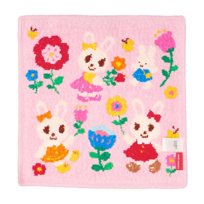 MIKI HOUSE 雪尼爾織 Puchi & Usako 小熊 方巾 25×25cm 4色