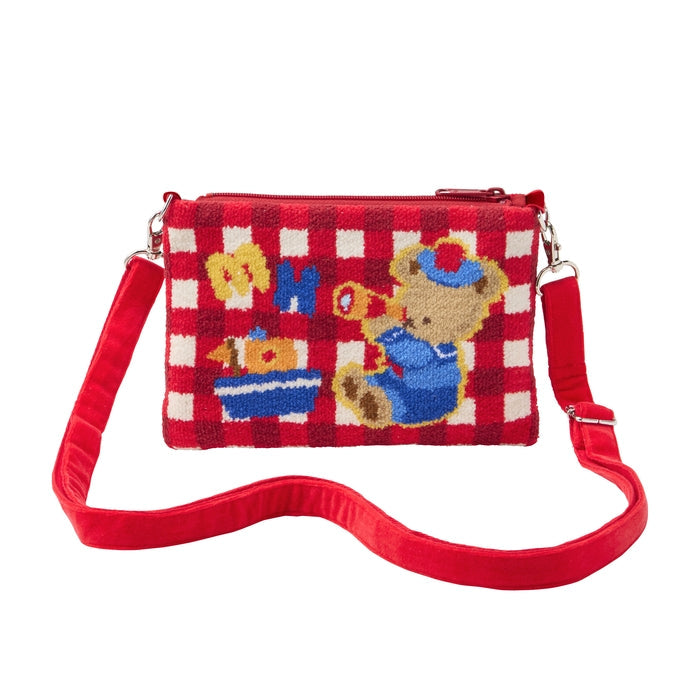 MIKI HOUSE Pucchi Usako 雪尼爾織 兒童斜揹袋 小熊小兔圖案 小朋友隨身袋 送禮 6色