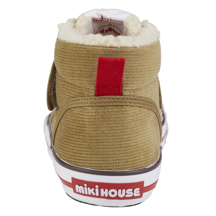 【日本製】MIKI HOUSE 燈芯絨籃球鞋款兒童鞋 絨毛鞋口 秋冬保暖童鞋