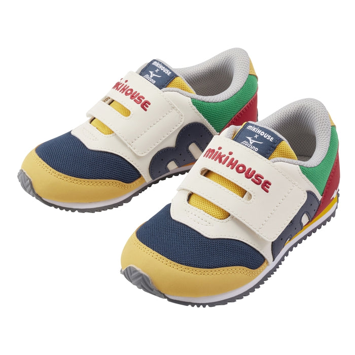 MIKI HOUSE × MIZUNO 聯乘兒童波鞋 全新版本 腳趾步行鞋墊 寬魔術貼 環保物料