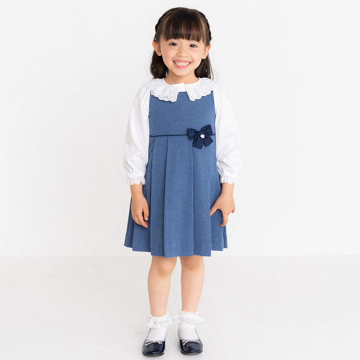 【日本製】MIKI HOUSE 漆皮風腳踝帶女童鞋 mh刺繡Logo 外出鞋 派對鞋