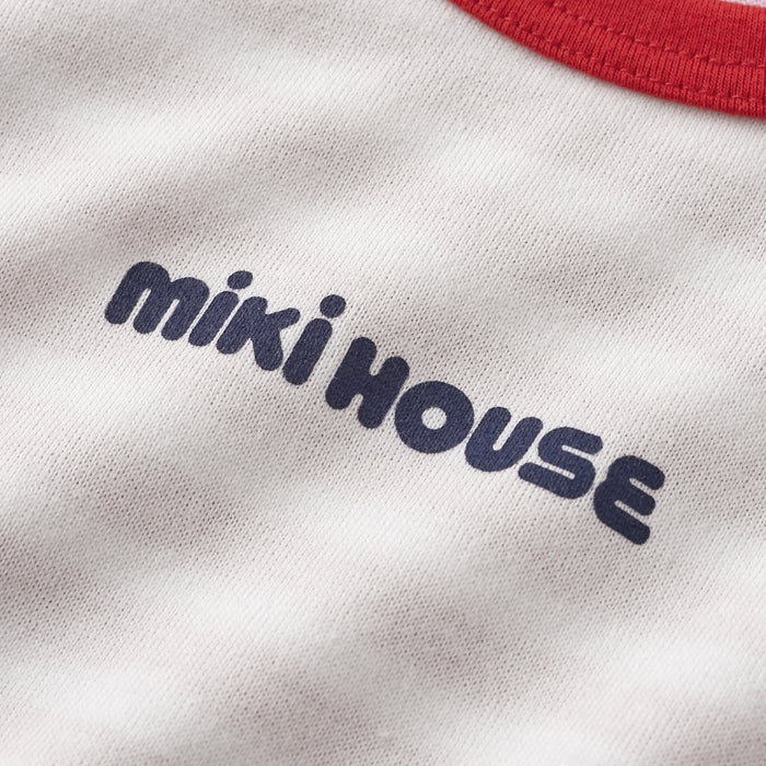 MIKI HOUSE 小熊吊帶印花短袖T恤及六分褲套裝禮盒 2色