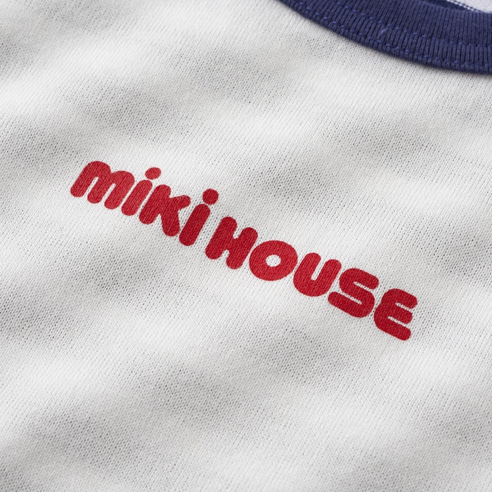 MIKI HOUSE 小熊吊帶印花短袖T恤及六分褲套裝禮盒 2色