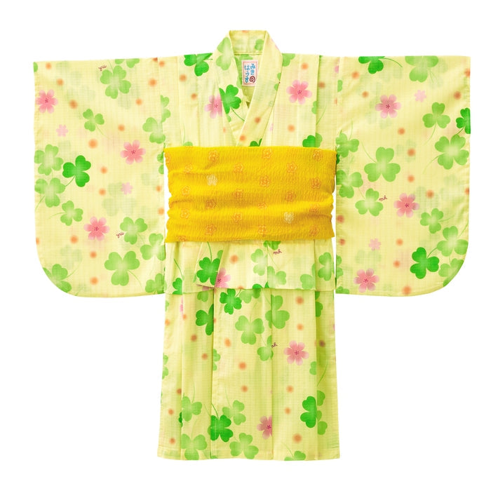 【日本製】MIKI HOUSE 幸運草 浴衣 腰帶 兩件套裝 紅梅織 可修改長度 2色