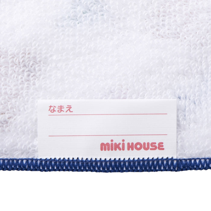 【日本製】MIKI HOUSE 小熊系列 抗菌抗病毒 對摺小手帕毛巾 純棉 附名牌 幼稚園 2色