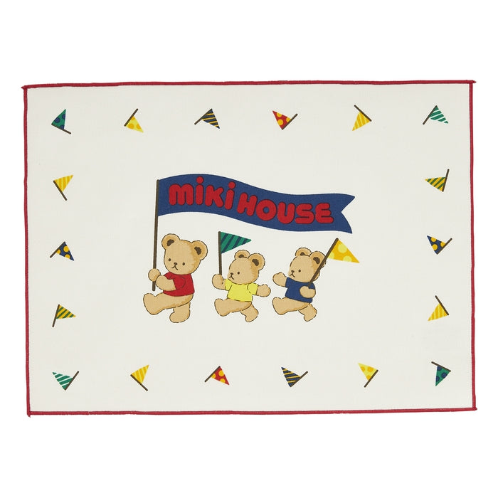 【日本製】MIKI HOUSE 小熊系列 純棉帆布餐墊 2塊裝 35×25cm 附名牌 男女合用