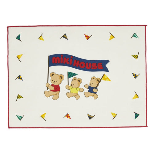 【日本製】MIKI HOUSE 小熊系列 純棉帆布餐墊 2塊裝 35×25cm 附名牌 男女合用
