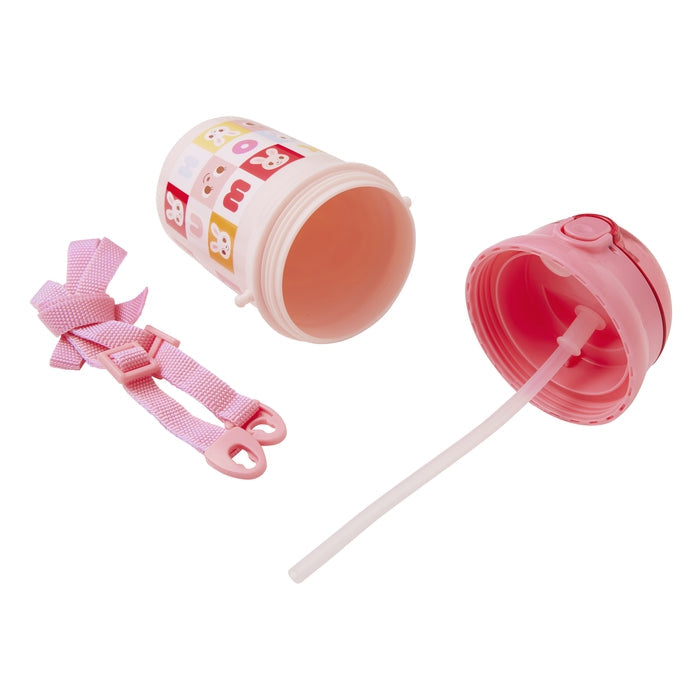 【日本製】MIKI HOUSE 拼圖積木系列 一按彈出吸管水壺 340ml 附肩帶 非保冷款 2色