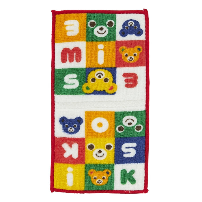 【日本製】MIKI HOUSE 拼圖積木系列 抗菌抗病毒 對摺小手帕毛巾 純棉 附名牌 幼稚園 2色