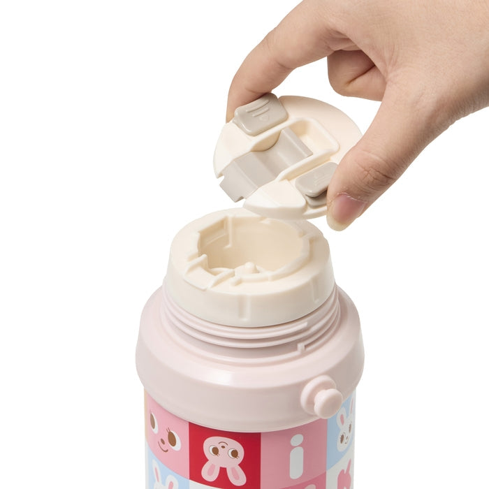 MIKI HOUSE 拼圖積木系列 兩用不銹鋼保溫水壺 杯飲540ml 直飲600ml 雙層真空 附肩帶 2色