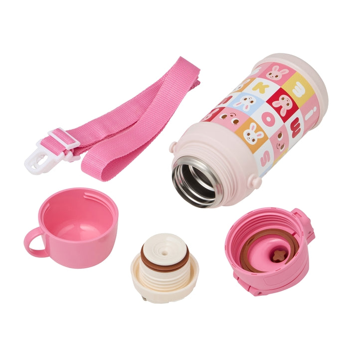 MIKI HOUSE 拼圖積木系列 兩用不銹鋼保溫水壺 杯飲540ml 直飲600ml 雙層真空 附肩帶 2色