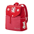 【日本製】MIKI HOUSE CHIECO SAKU 幸運四葉草系列 帆布 索繩背囊 8L 刺繡 格紋點綴 紅色