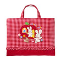 MIKI HOUSE CHIECO SAKU Chieco 刺繡 格紋補習袋 手挽書包 內袋 上學 學才藝 紅色
