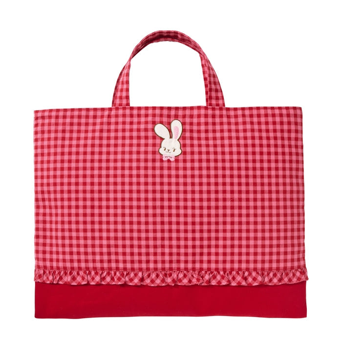MIKI HOUSE CHIECO SAKU Chieco 刺繡 格紋補習袋 手挽書包 內袋 上學 學才藝 紅色
