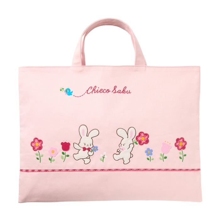 MIKI HOUSE CHIECO SAKU Chieco 刺繡 補習袋 手挽書包 內袋 上學 學才藝 粉紅色