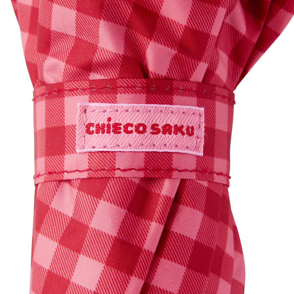 MIKI HOUSE CHIECO SAKU Chieco 格紋 荷葉邊 兒童雨傘 晴雨兩用 UV CUT 紅色