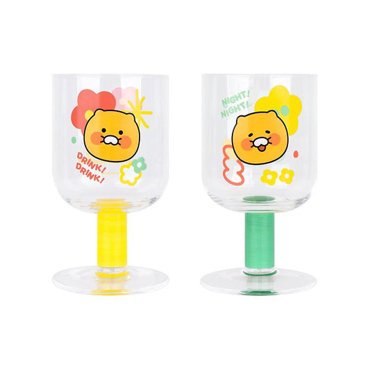 Korea Kakao Friends Chunzhi plastic stemware wine glass set 2 pieces 