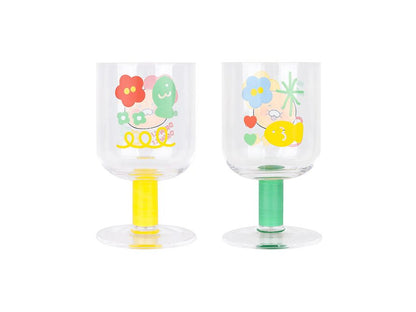 Korea Kakao Friends Chunzhi plastic stemware wine glass set 2 pieces 