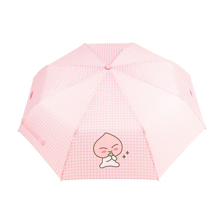 Korean Kakao Friends plaid three-fold manual umbrella (Apeach) 