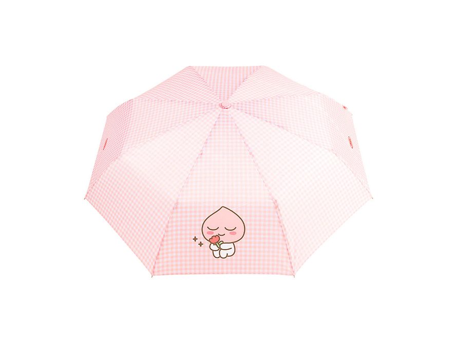 Korean Kakao Friends plaid three-fold manual umbrella (Apeach) 