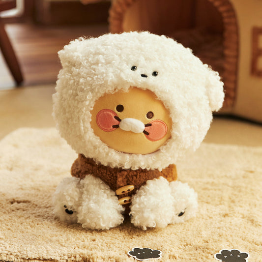 Korean Kakao Friends Fluffy Friends Bichon Frize Medium-sized Doll (Chun Zhi) 