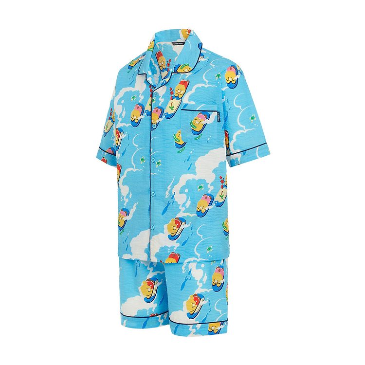 Korean Kakao Friends Summer Vacation Cool Pajamas (Men's Free Size - Chunzhi) 