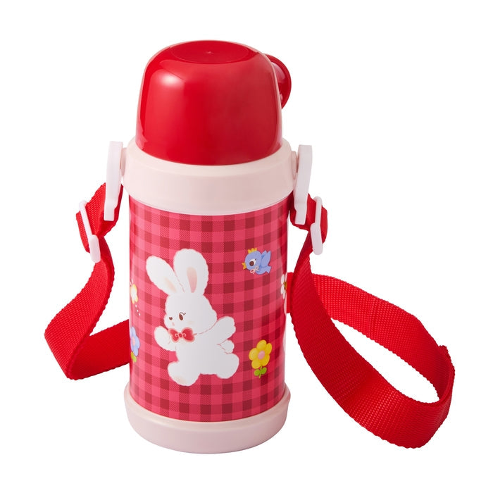 MIKI HOUSE CHIECO SAKU 兩用不銹鋼保溫水壺 直飲540ml／600ml 杯飲 雙層真空 附肩帶 紅色